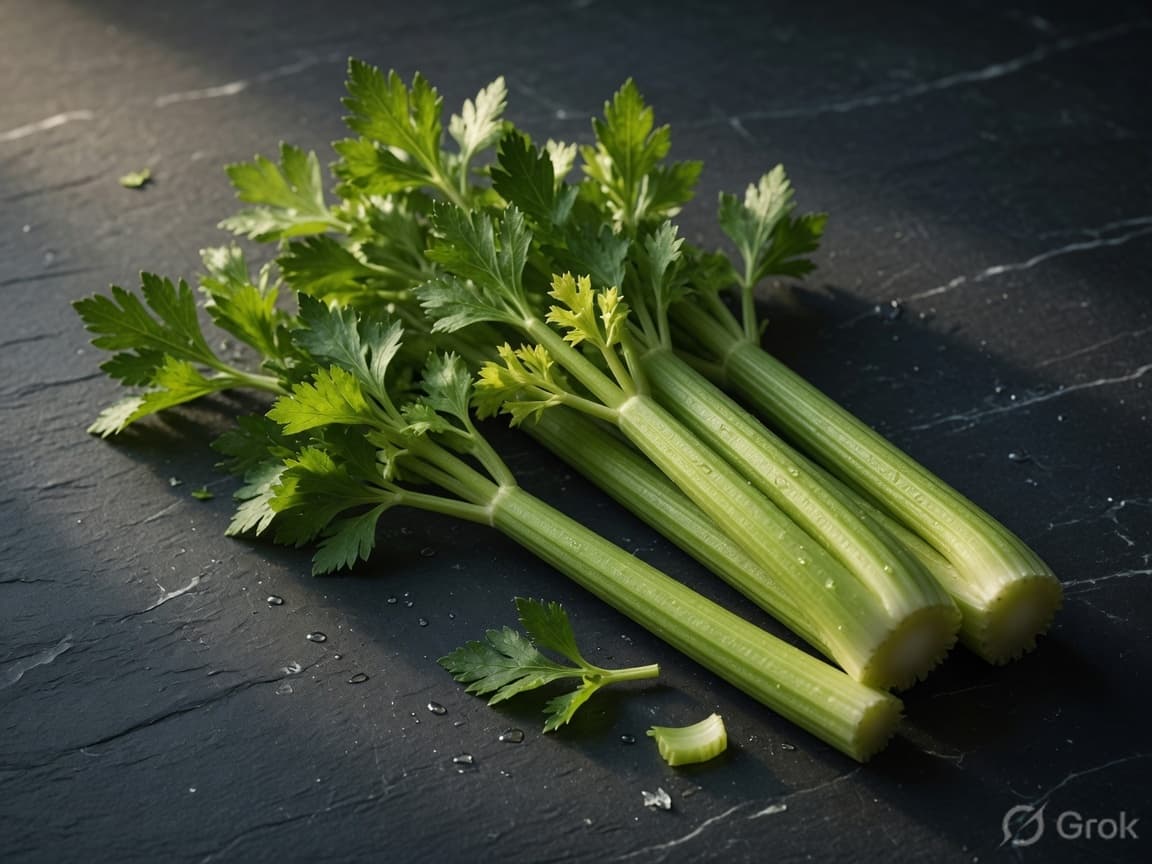 Fresh celery stalks at Continental Gourmet Store in Indore